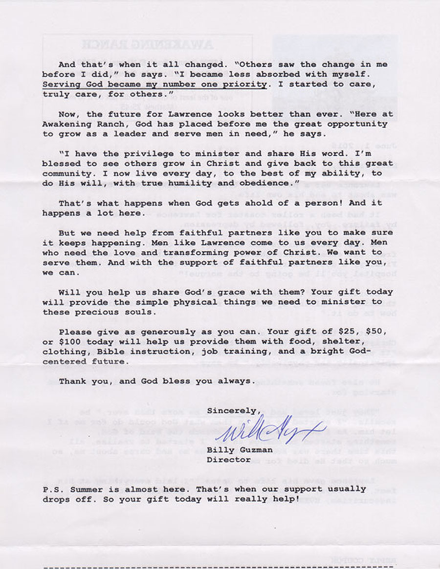 Fundraising appeal letter