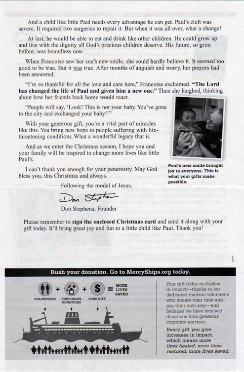 fundraising appeal letter back