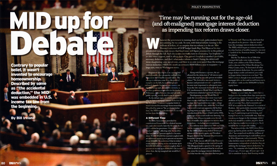 Clip of MID Up For Debate, on the mortgage interest deduction. Published in DS News