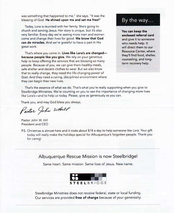 fundraising appeal letter back