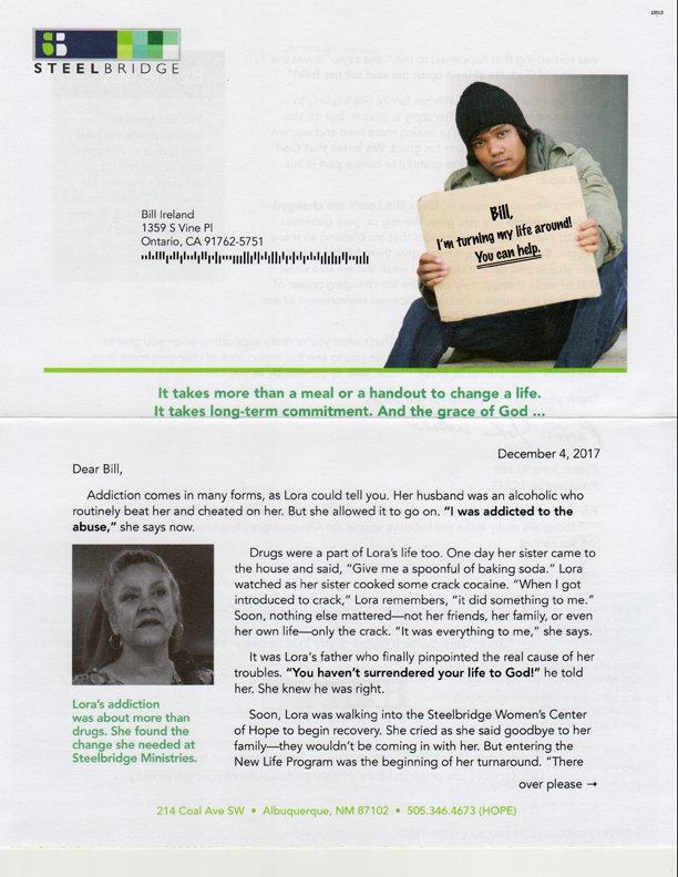 fundraising appeal letter front