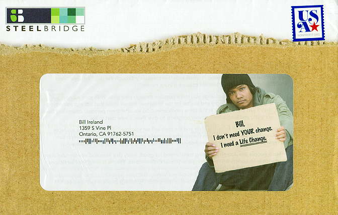 Fundraising appeal letter envelope front
