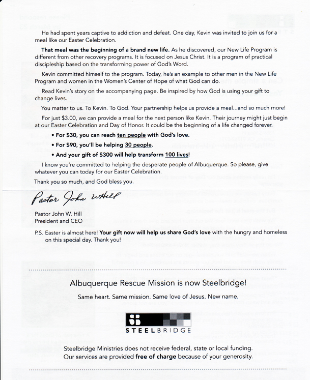 fundraising appeal letter back