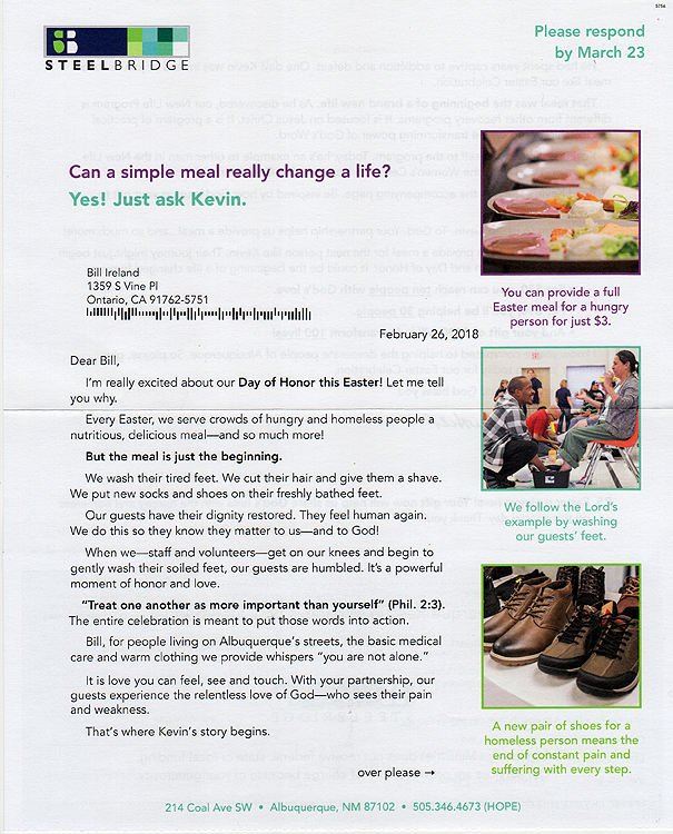 fundraising appeal letter front