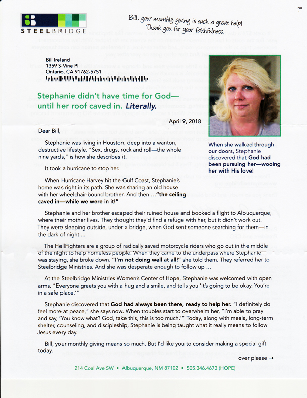 fundraising appeal letter front