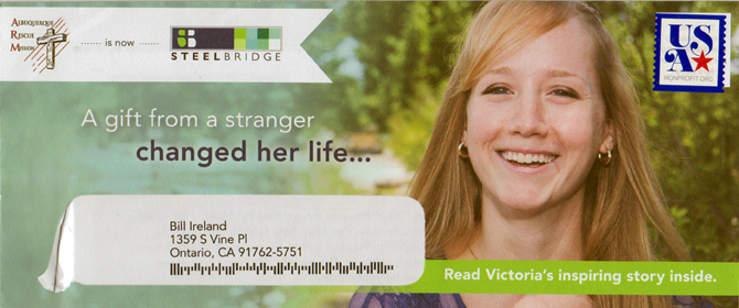 Fundraising appeal letter envelope front