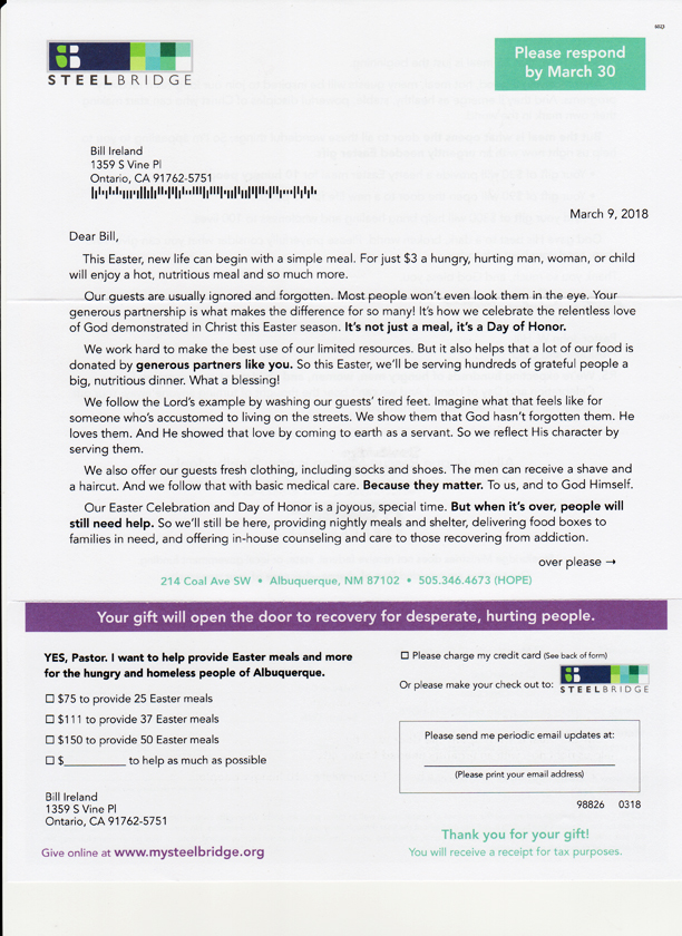 fundraising appeal letter front