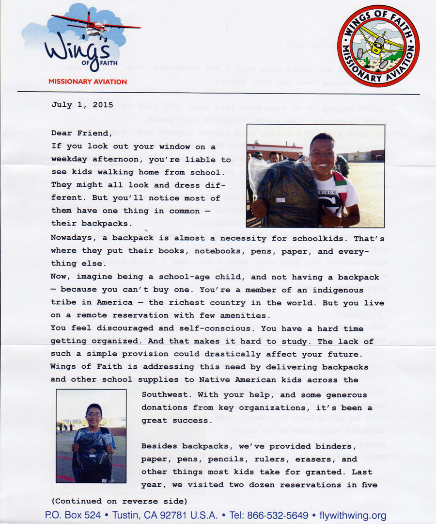 Fundraising appeal letter