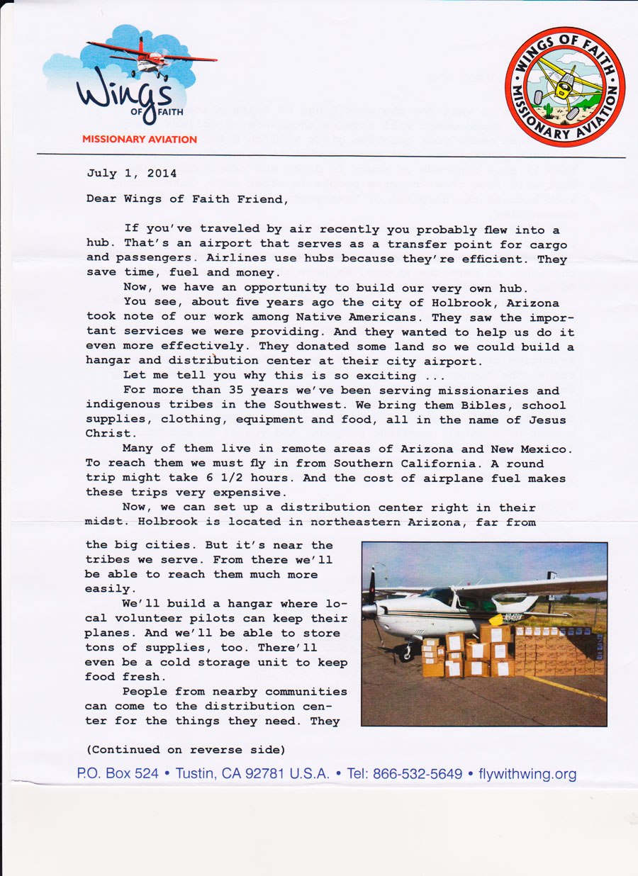 Fundraising appeal letter