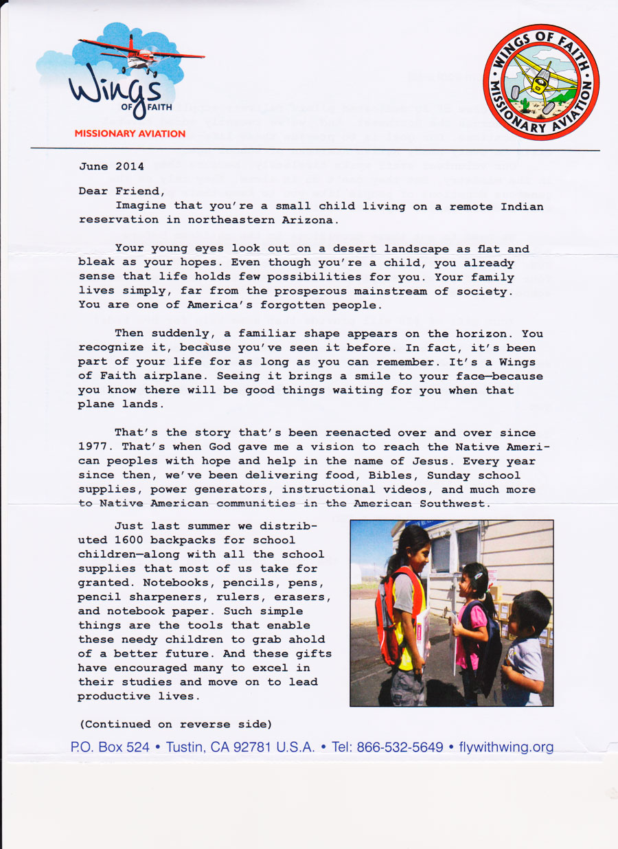 Fundraising appeal letter