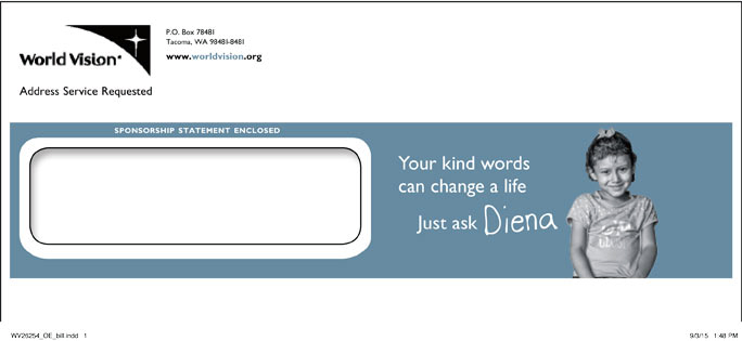 Fundraising appeal letter envelope front