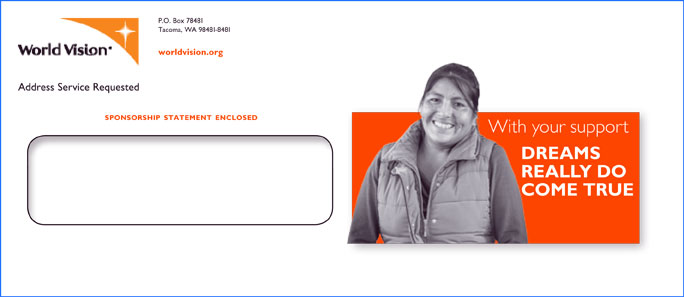 Fundraising appeal letter envelope front
